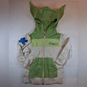 Hanna Anderson Star Wars Grogu Mandalorian Hoodie Jacket Zip Boys Size 6-7